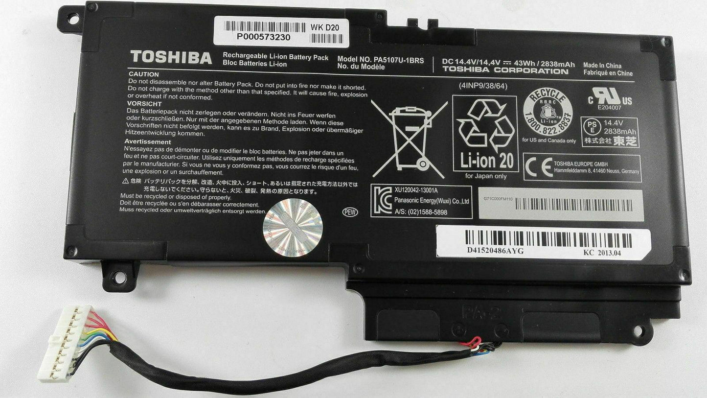 TOSHIBA PA5107U-1BRS - PA5107U-1BRS Genuine Original Laptop Notebook Battery (1 Yr Warranty)