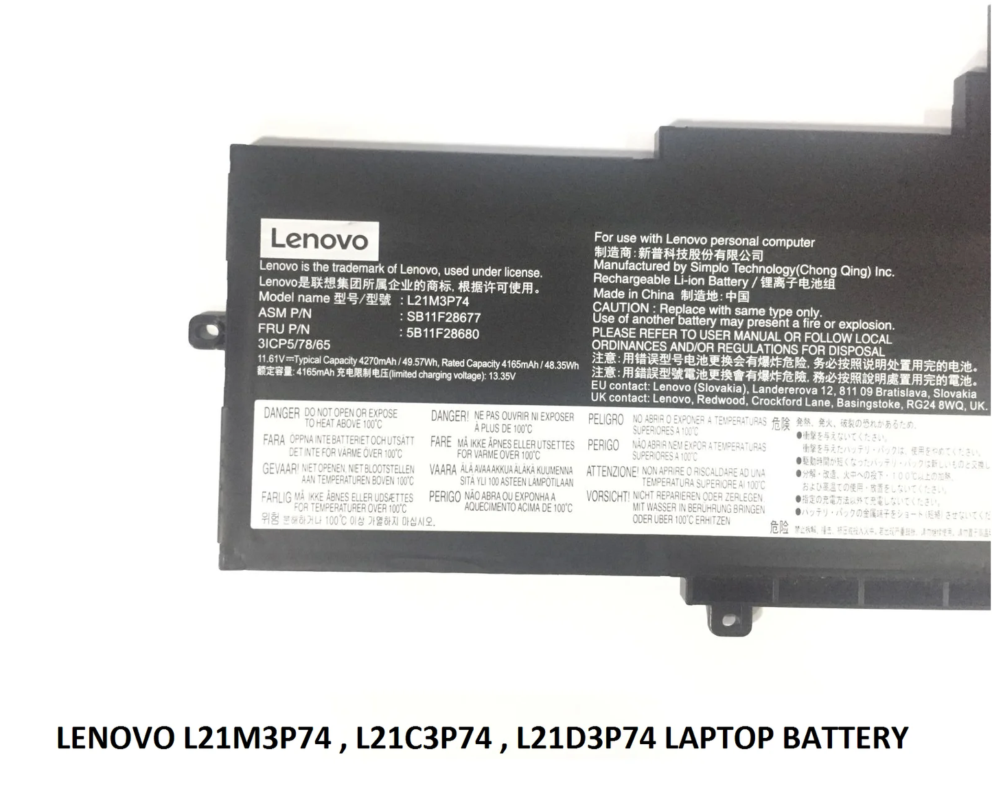 LENOVO L21M3P74 - L21M3P74 Original Laptop Notebook Battery (1 Yr Warranty)