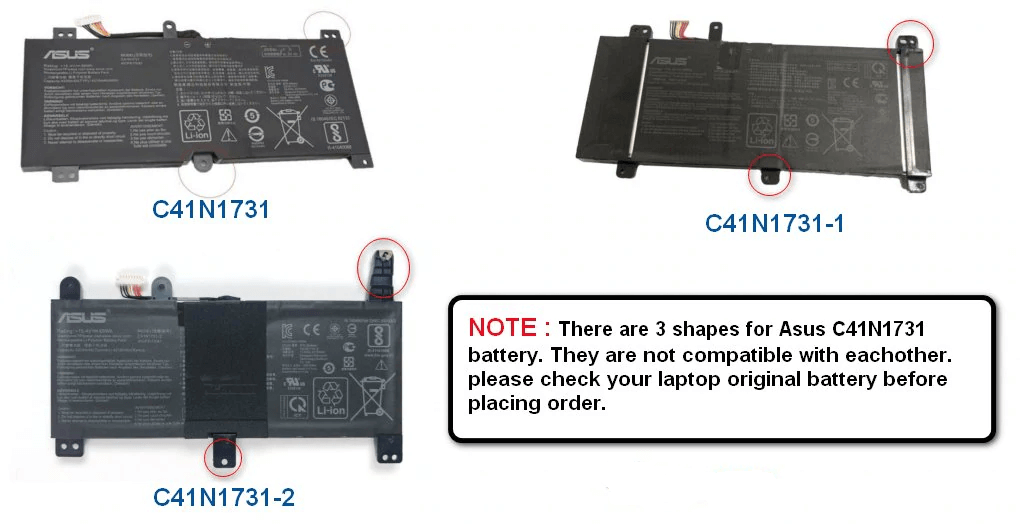 ASUS C41N1731 - C41N1731 Original Laptop Notebook Battery (1 Yr Warranty)