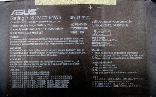 ASUS B41N1526 - B41N1526 Original Laptop Notebook Battery (1 Yr Warranty)