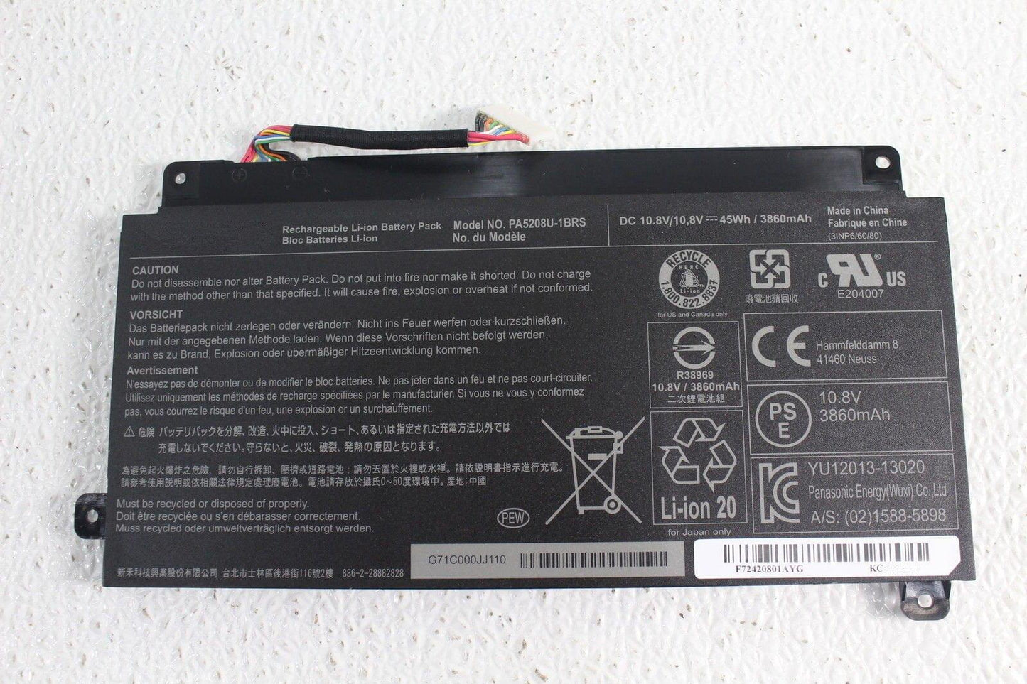TOSHIBA PA5208U-1BRS -PA5208U-1BRS - PA5208U-1BRS -PA5208U-1BRS Original Laptop Notebook Battery (1 Yr Warranty)