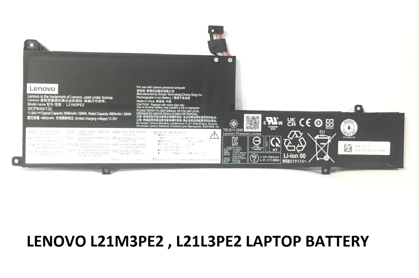 LENOVO L21M3PE2 - L21M3PE2 Original Laptop Notebook Battery (1 Yr Warranty)