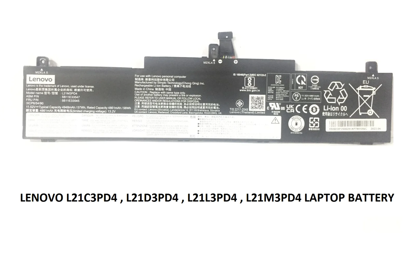 LENOVO L21C3PD4 - L21C3PD4 Original Laptop Notebook Battery (1 Yr Warranty)