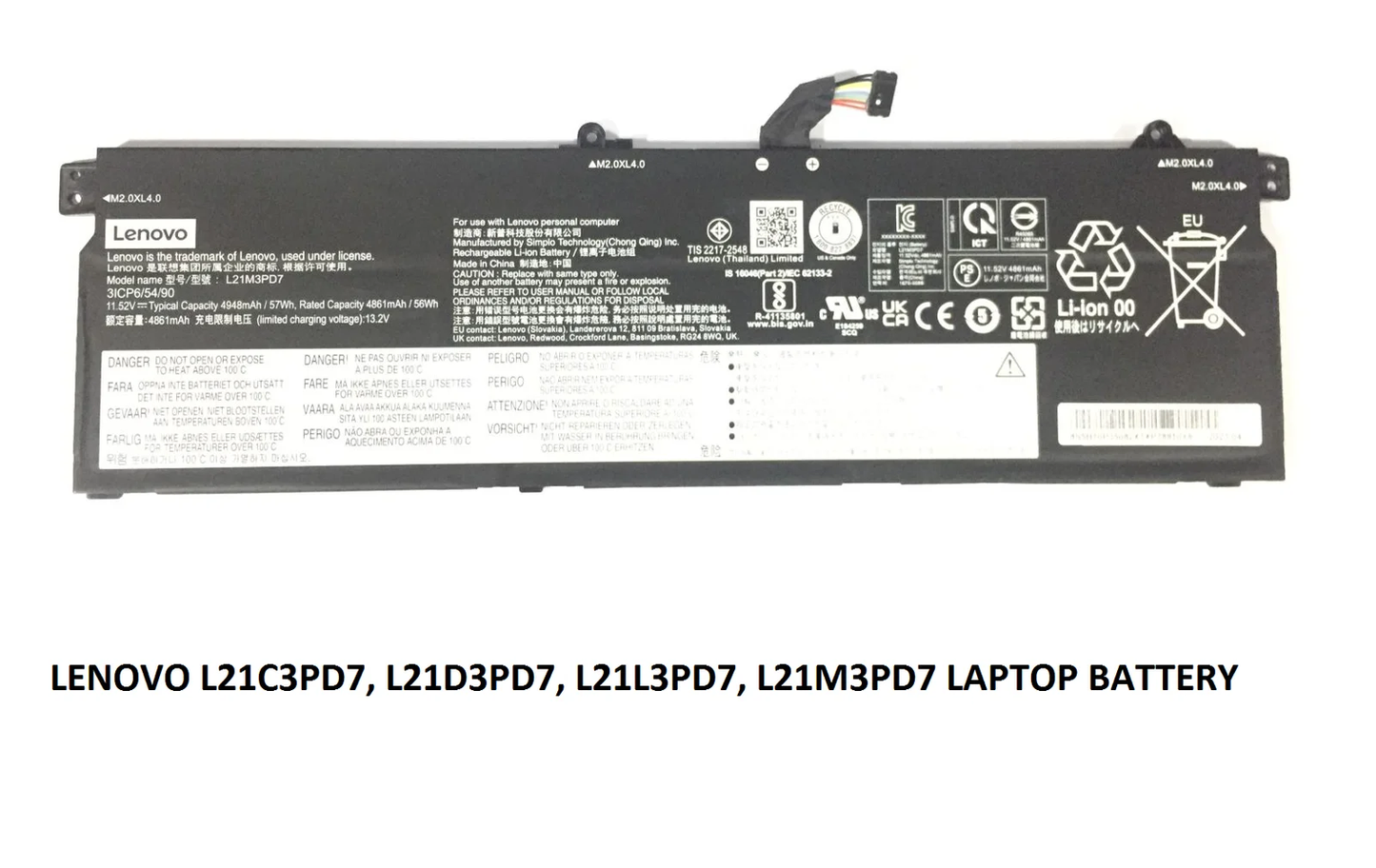 LENOVO L21C3PD7 - L21C3PD7 Original Laptop Notebook Battery (1 Yr Warranty)