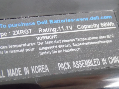 DELL 2XRG7 - 2XRG7 Genuine Original Laptop Notebook Battery (1 Yr Warranty)