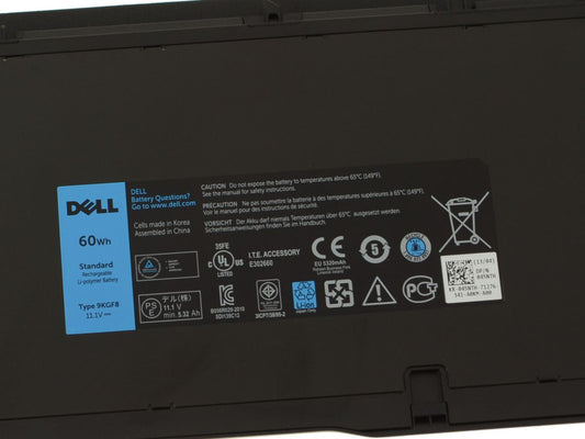 DELL 9KGF8 - 9KGF8 Genuine Original Laptop Notebook Battery (1 Yr Warranty)