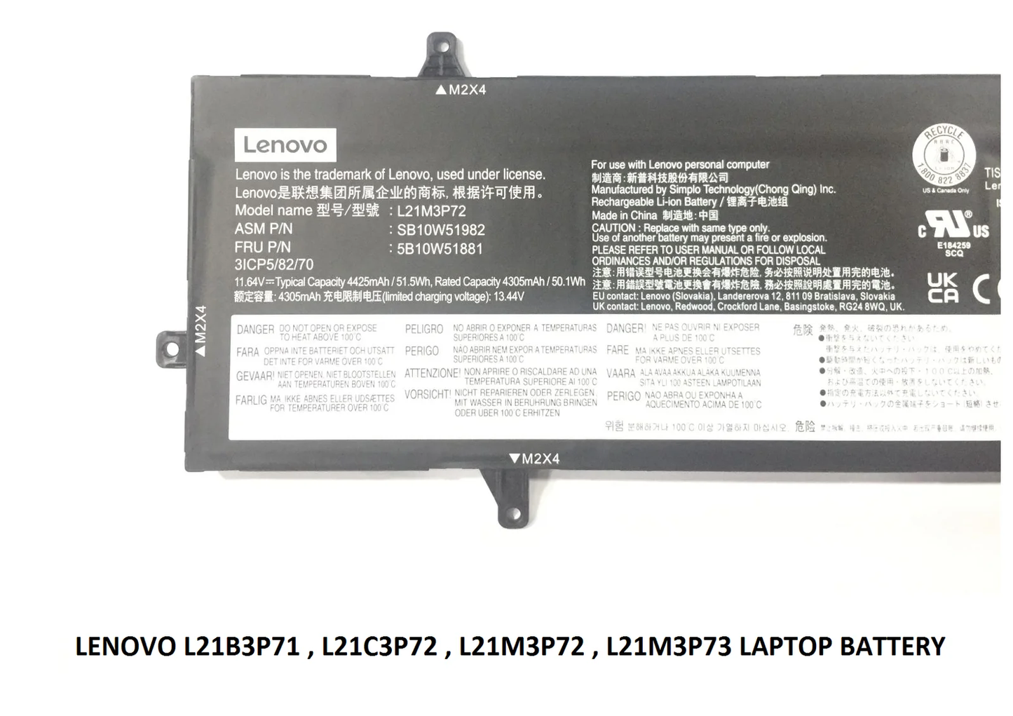 LENOVO L21B3P71 - L21B3P71 Original Laptop Notebook Battery (1 Yr Warranty)
