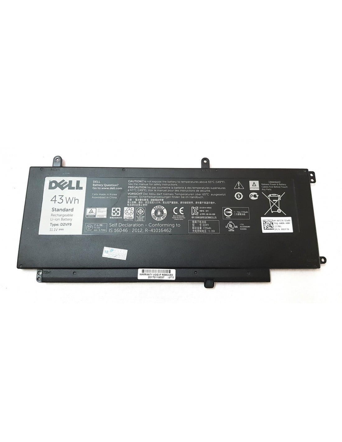 DELL D2VF9 - D2VF9 Genuine Original Laptop Notebook Battery (1 Yr Warranty)