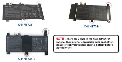 ASUS C41N1731 TYPE-2 - C41N1731 TYPE-2 Original Laptop Notebook Battery (1 Yr Warranty)