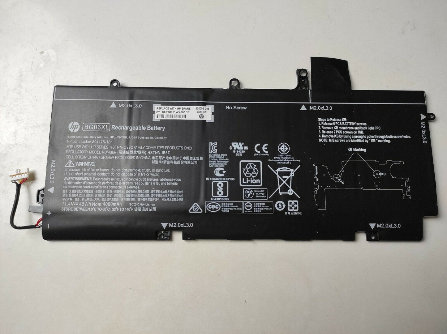 HP EliteBook 1040 G3-V1A84EA - BG06XL Original Laptop Notebook Battery (1 Yr Warranty)